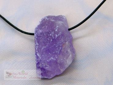 Amethyst, roh belassene Schmuckanhänger (entgratet)